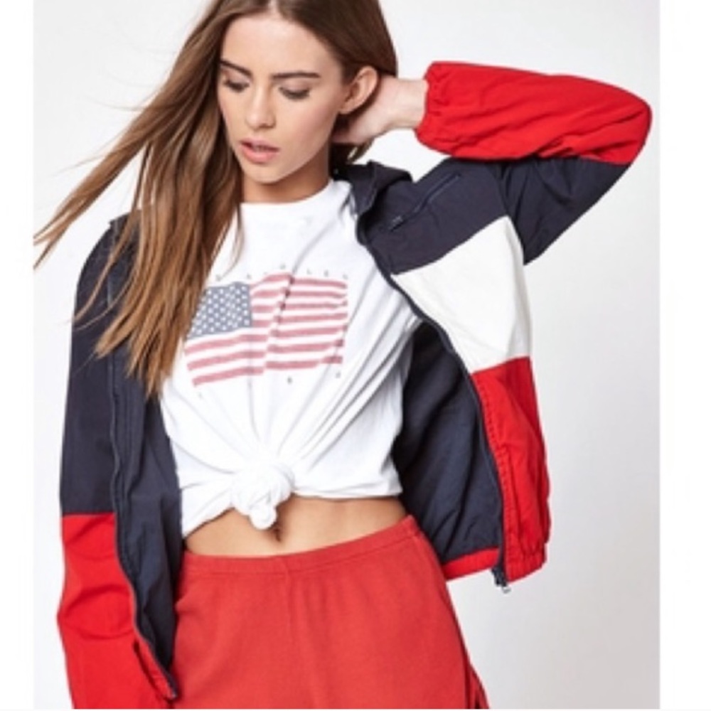 Brandy Melville John Gault Nautical Stripe Zip-Up
